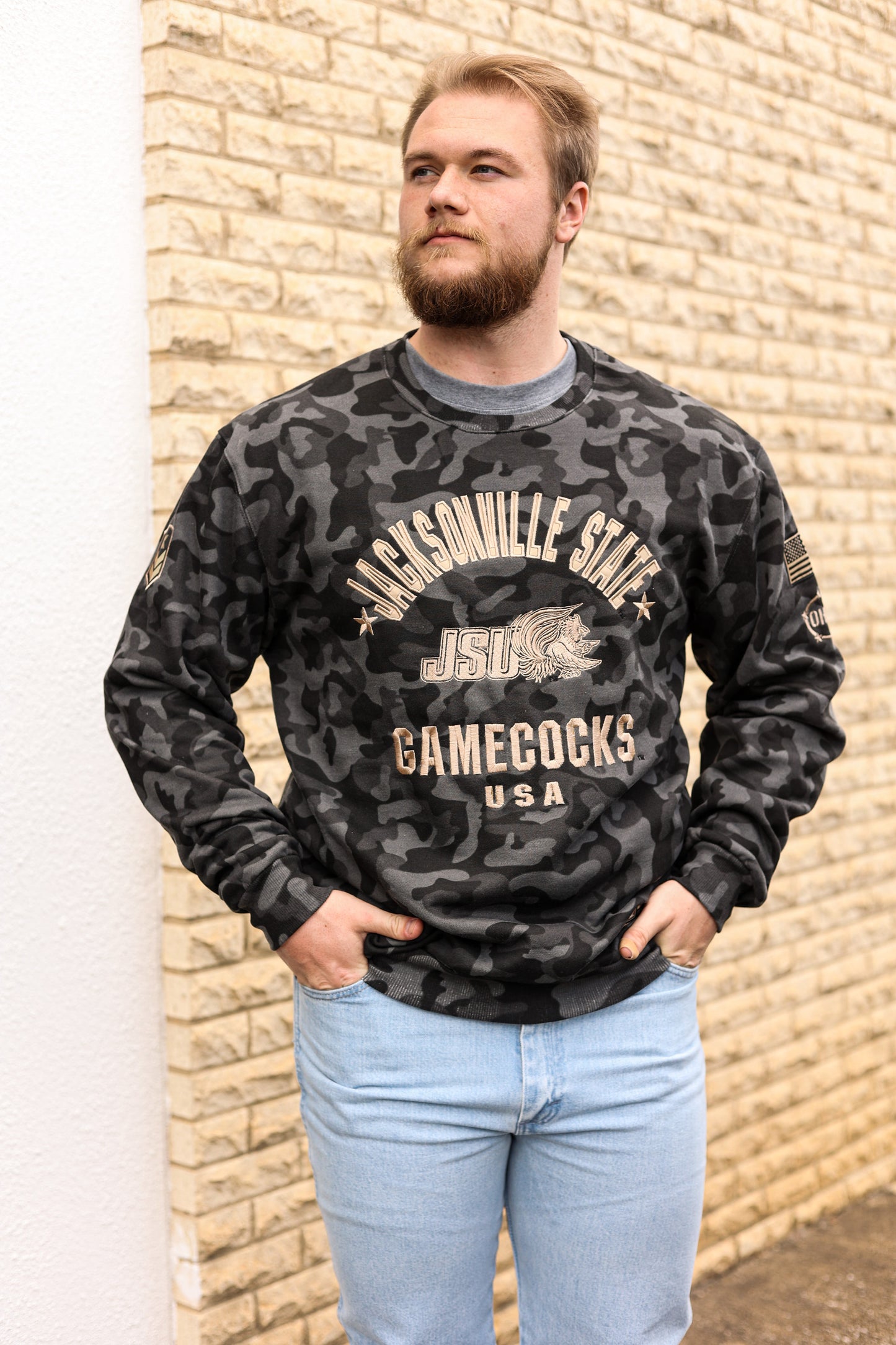 Men's JSU Camo Crewneck