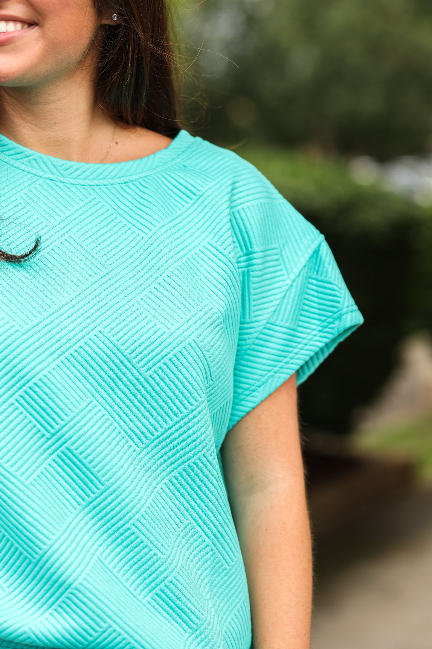 Ella Textured Top (Turquoise)