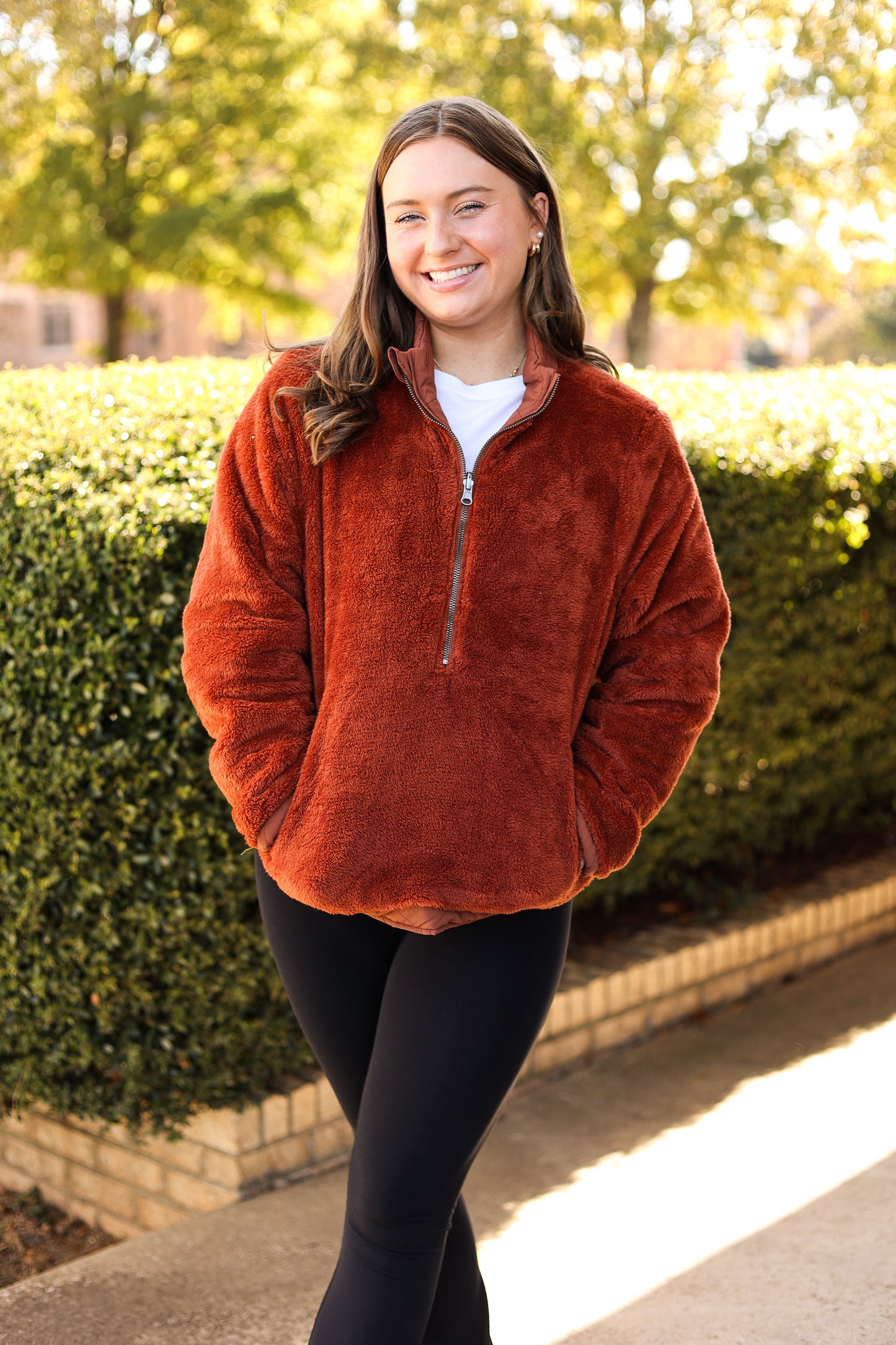 Madison Reversible Half Zip Jacket (Rust Brown)