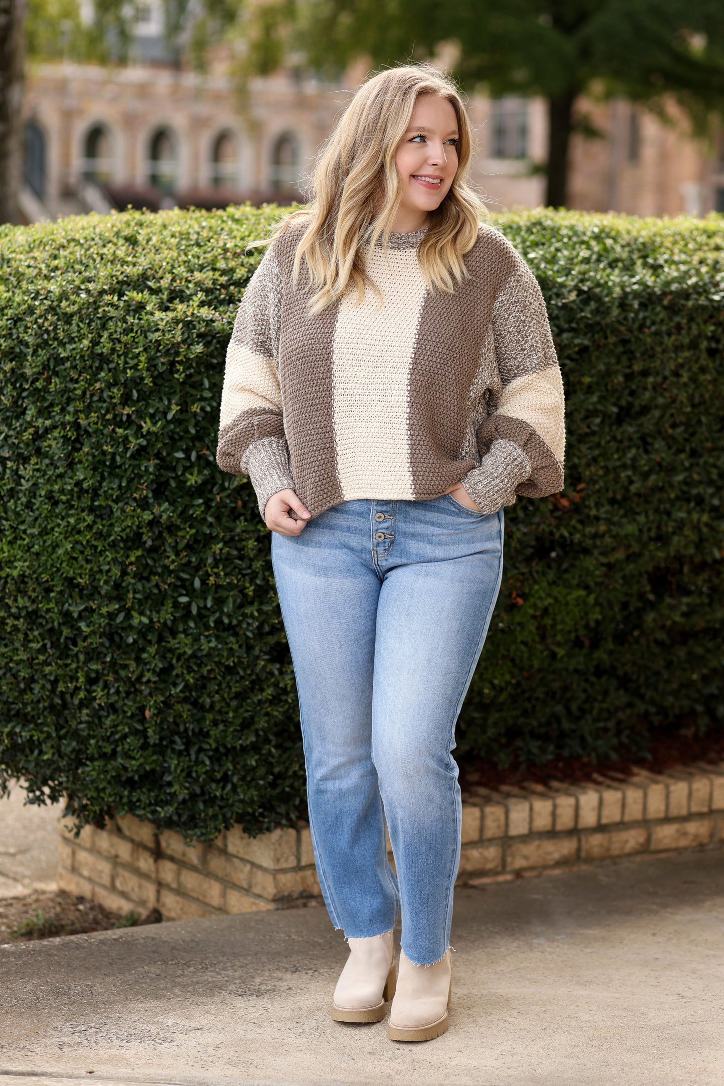 Mocha Colorblock Sweater