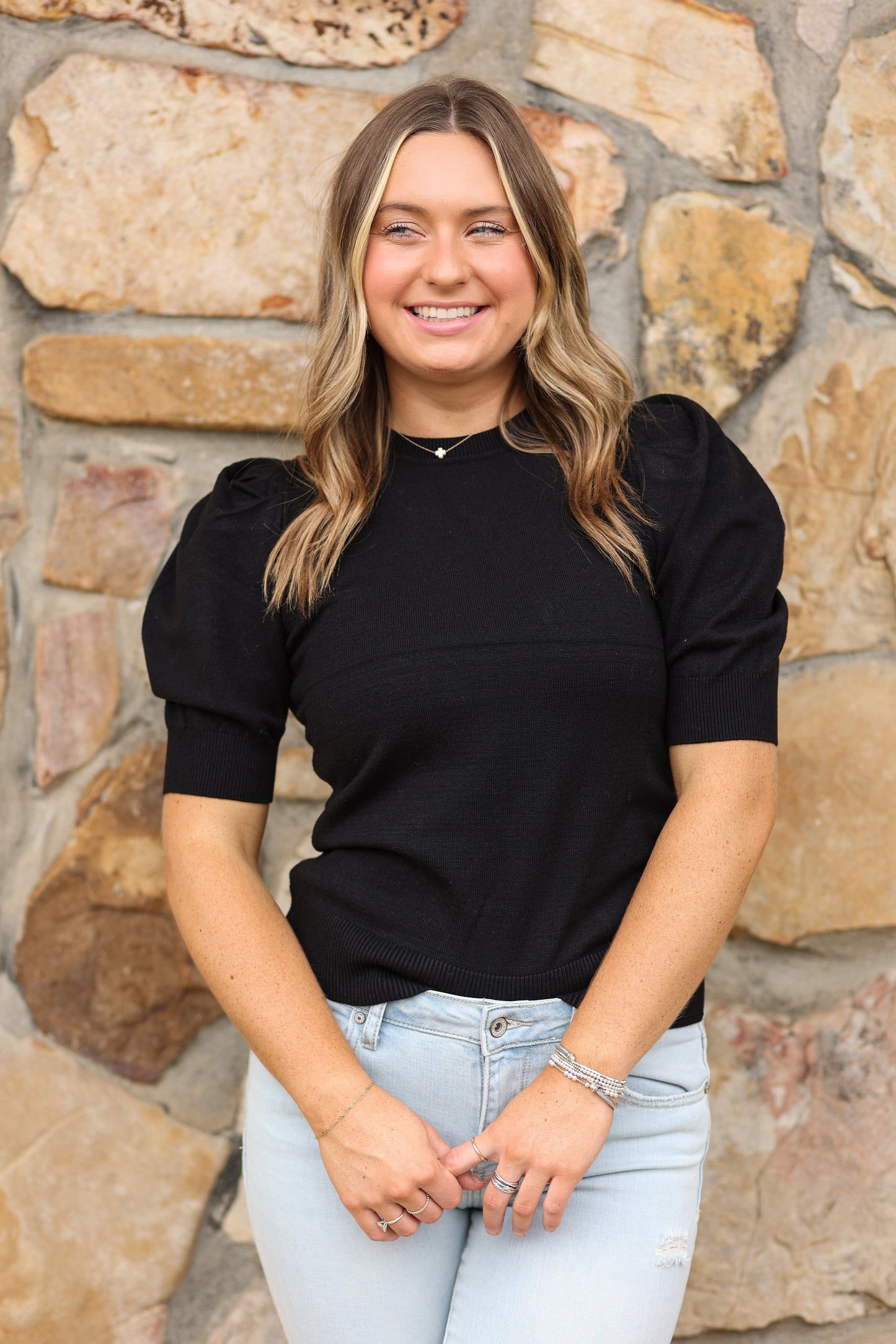 Vera Puff Sleeve Sweater Top