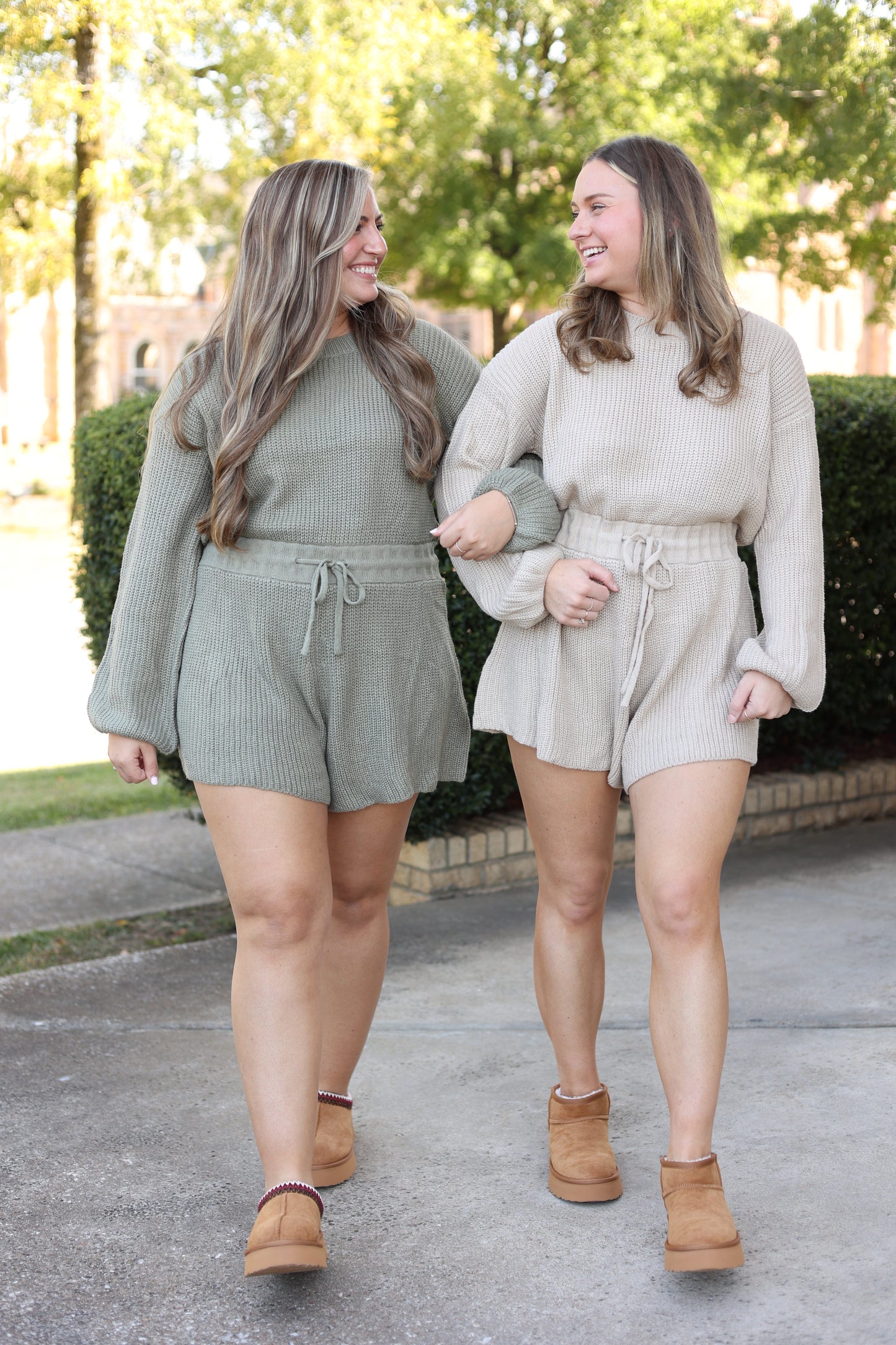 Tarah Sweater Romper (Dusty Sage)