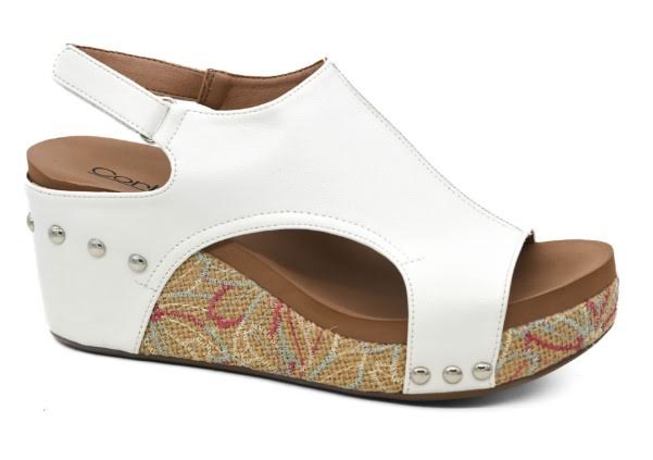 Corkys Carley Wedge Sandal (White 2)