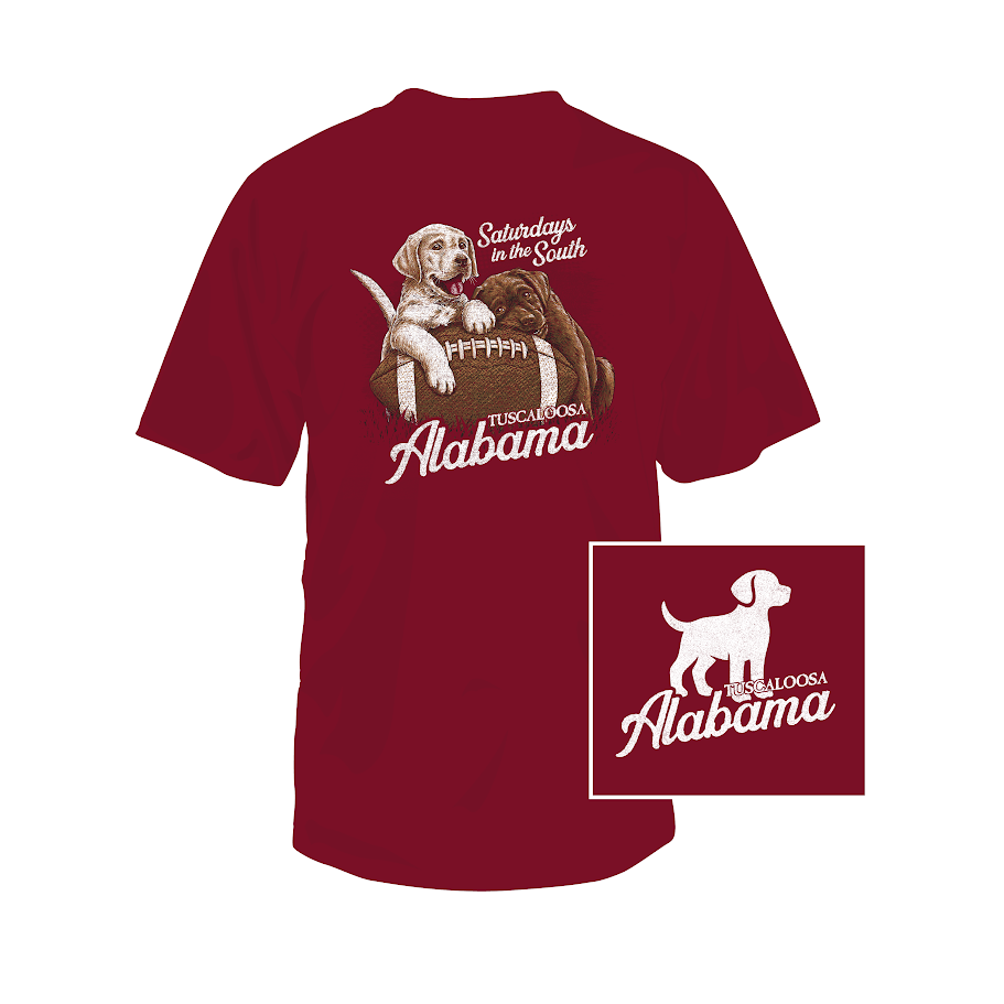 Southern Fried Cotton Alabama Football Puppies SS (Crimson)