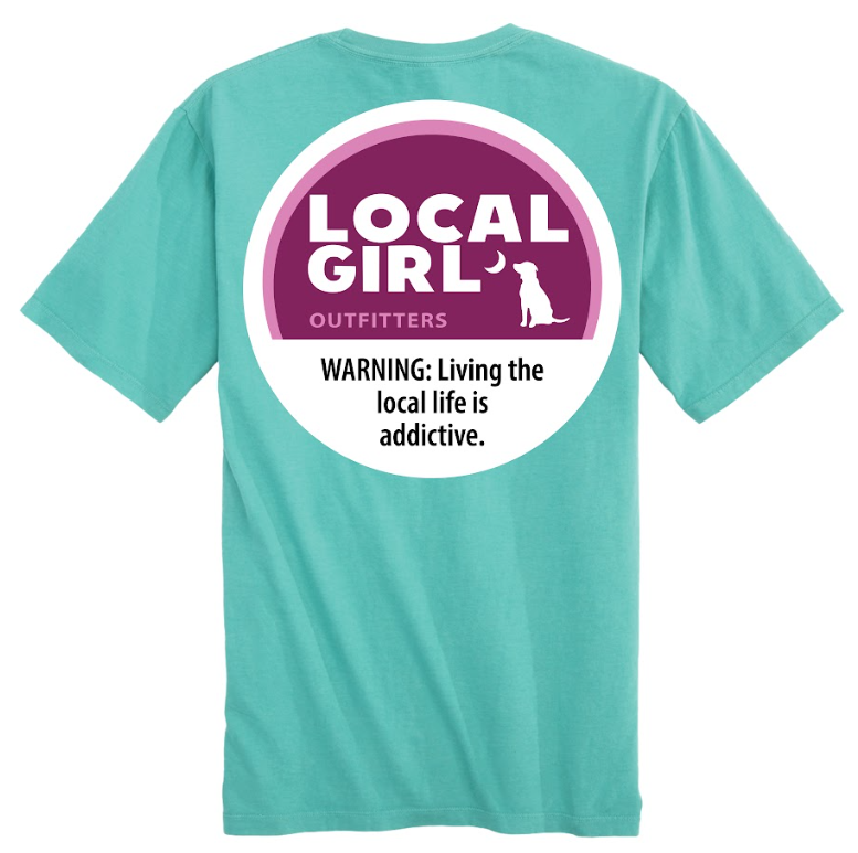 Juniors' Local Girl Raspberry SS Tee (Chalky Mint)
