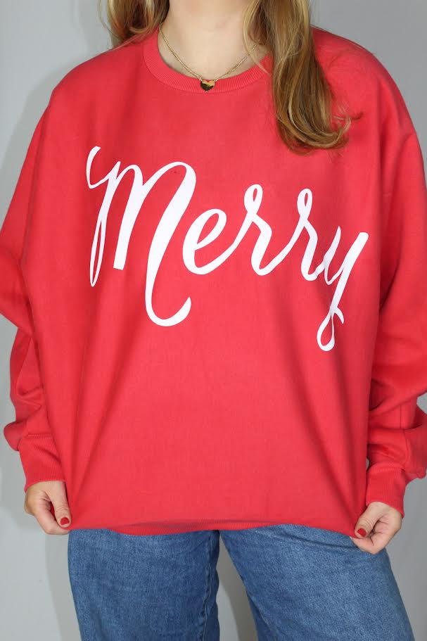 Juniors' Royce Apparel Merry Scripty Flannigan Fleece (Red)