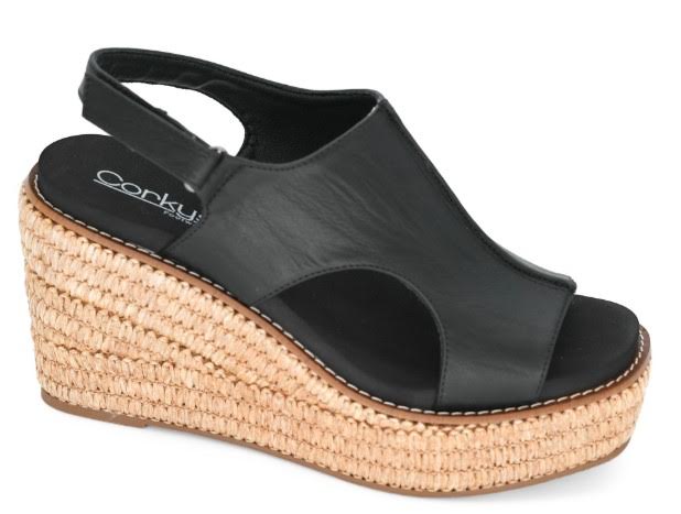 Corkys Freddie Wedge Sandal (Black)