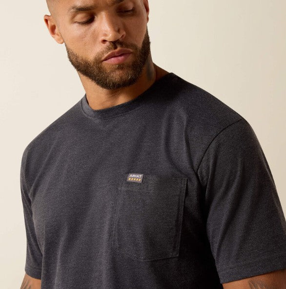 Men's Ariat Rebar Cotton Strong Skull T-Shirt (Charcoal Heather)