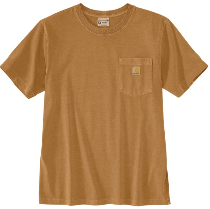 Men's (TALL) Carhartt Relaxed Fit Midweight Garment Dyed SS Pocket T-Shirt (Carhartt Brown)