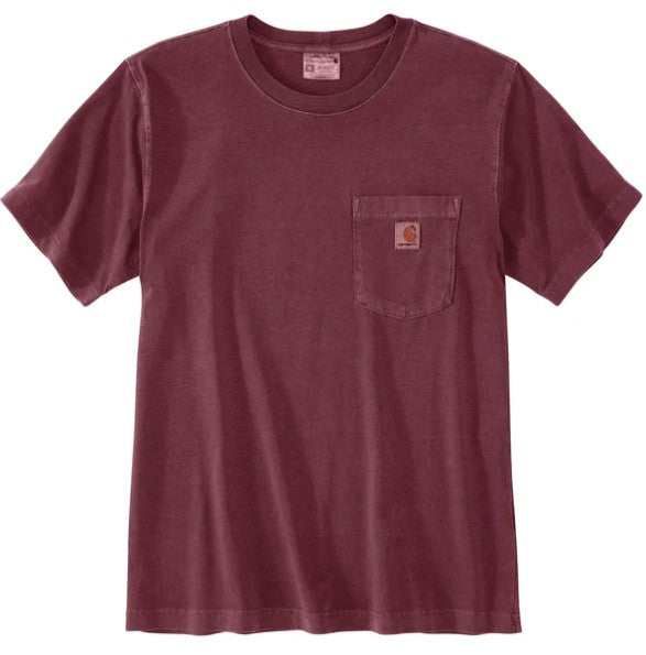 Men's (REG) Carhartt Relaxed Fit Midweight Garment Dyed SS Pocket T-Shirt (Dark Spice Red)