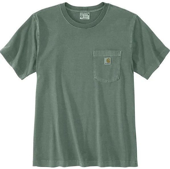 Men's (TALL) Carhartt Relaxed Fit Midweight Garment Dyed SS Pocket T-Shirt (Green Slate)