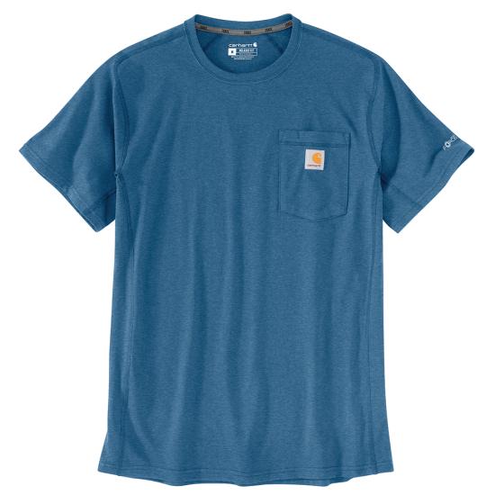 Men's (Reg) Carhartt Force Relaxed Fit Midweight SS Pocket T-Shirt (Dark Horizon Blue Heather)