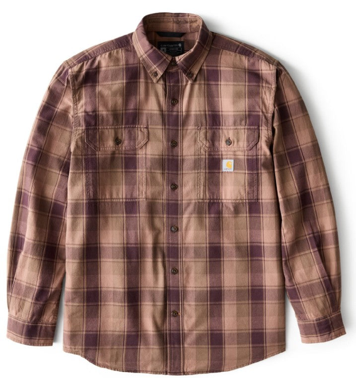 Men's Carhartt (107012) Loose Fit Midweight Chambray Long-Sleeve Plaid Shirt