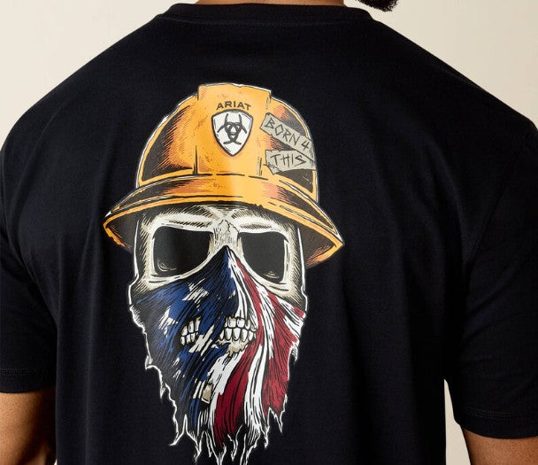 Men's Ariat Rebar Workman Born For This Mask Skull T-Shirt (Black)