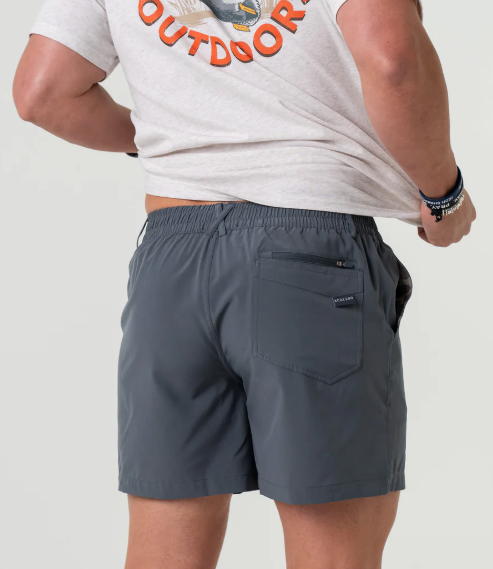 Mens' Burlebo 7" Everyday Short (River Rock Grey-Classic Deer Camo Pkt)