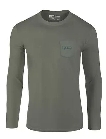 Men's Old School Square L/S T-Shirt (Desert Sage)