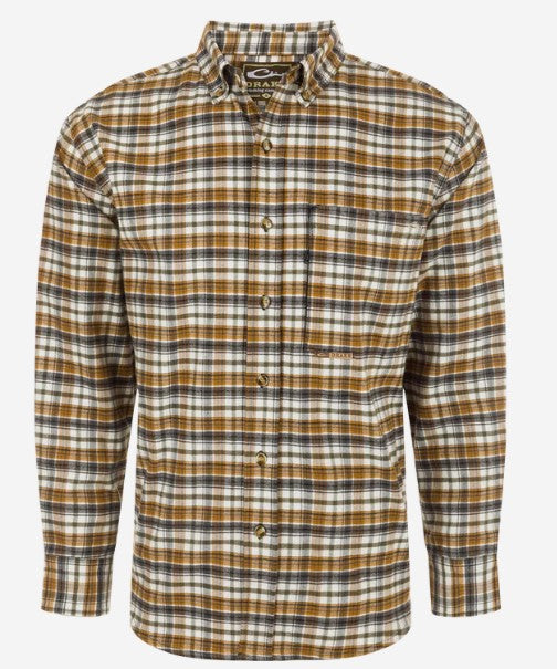 Men's Autumn Brushed Twill Plaid Button-Down Long Sleeve Shirt