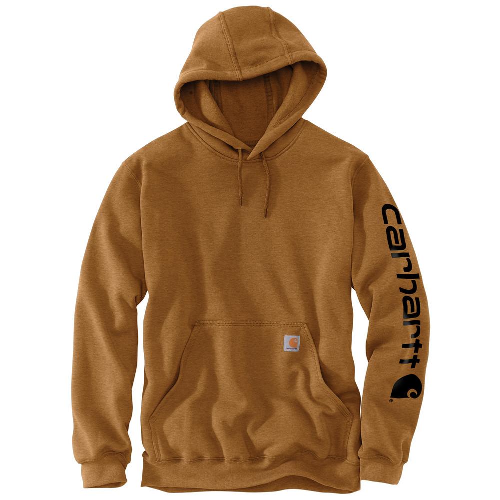 Men's Carhartt (K288) Midweight Sleeve Logo Hoodie (Carhartt Brown)