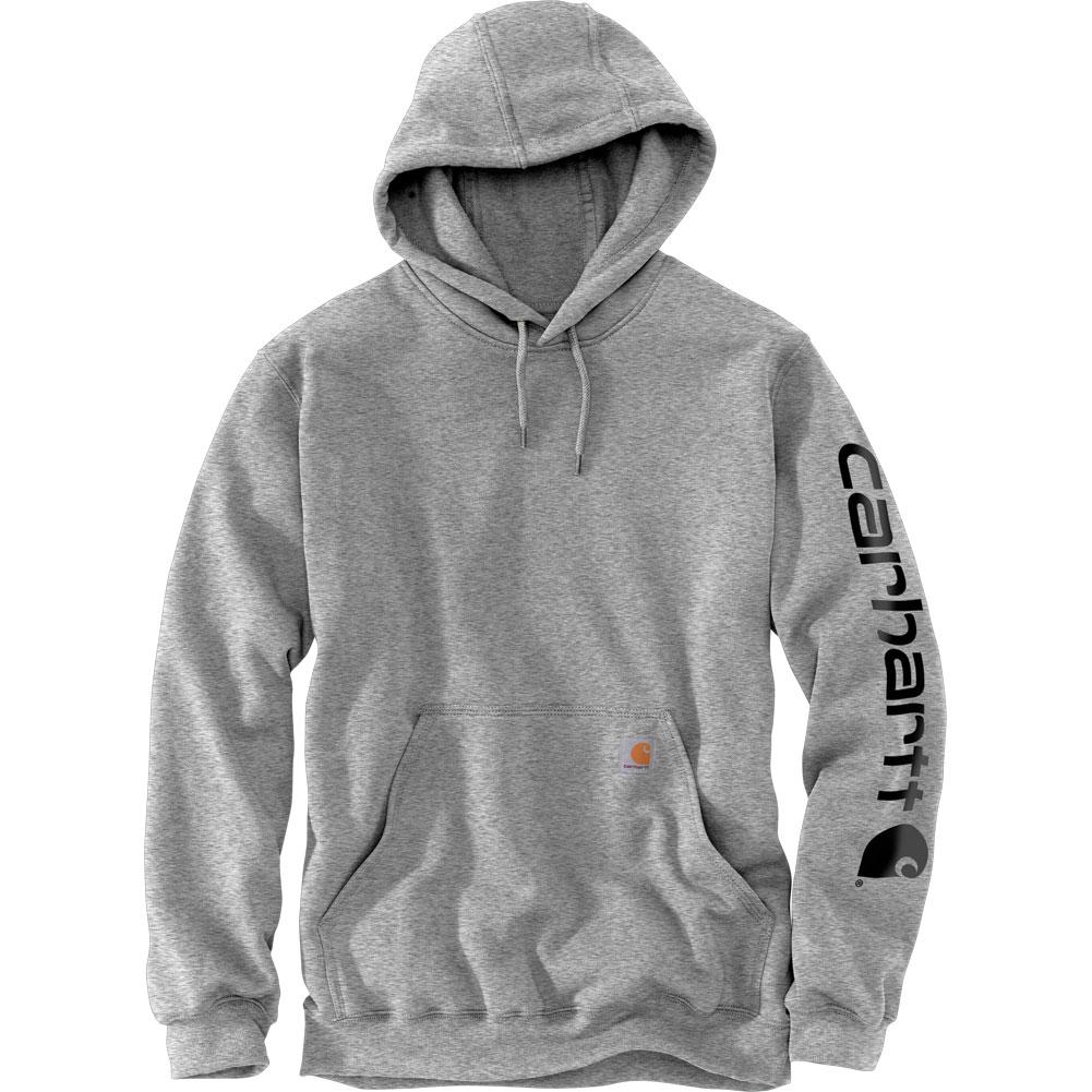 Men's Carhartt (K288) Midweight Sleeve Logo Hoodie (Charcoal Heather)