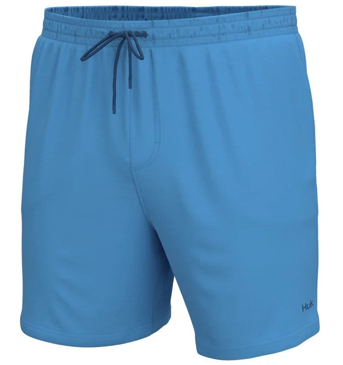 Men's Huk 5.5" Solid Pursuit Volley Short (Azure Blue)