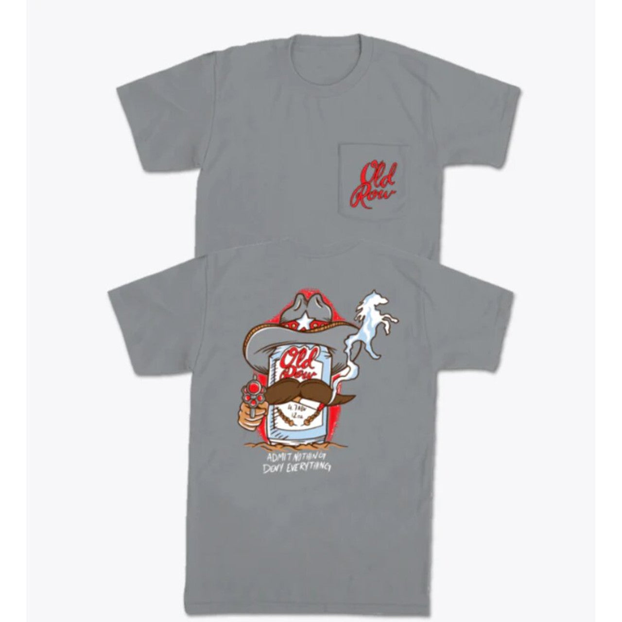 Old Row Smokin' Cowboy S/S Pocket Tee (Granite)