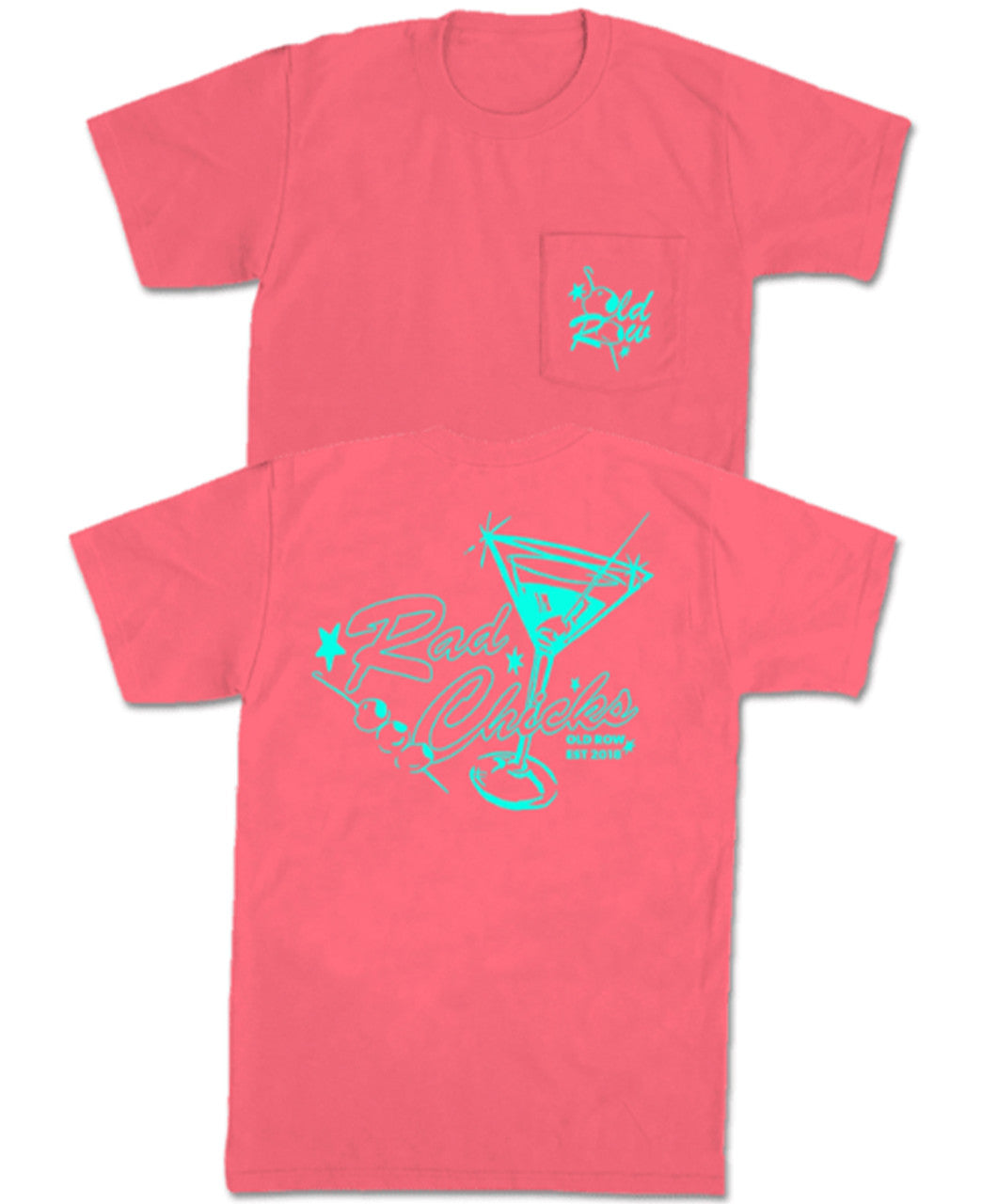 Old Row Rad Chicks Martini S/S Pocket Tee (Watermelon)