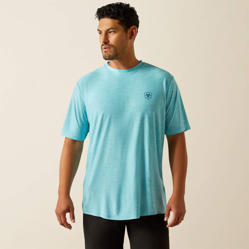 Men's Ariat Diagonal Flag Charger T-Shirt (Blue Mist)