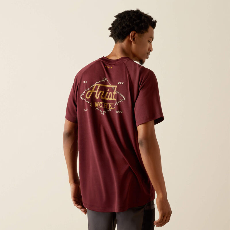 Men's Ariat Rebar Heat Fighter Wired T-Shirt (Malbec)