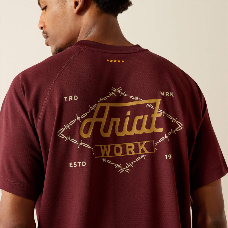 Men's Ariat Rebar Heat Fighter Wired T-Shirt (Malbec)