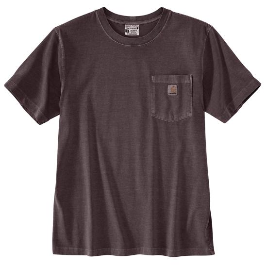 Men's (TALL) Carhartt Relaxed Fit Midweight Garment Dyed SS Pocket T-Shirt (Dark Sepia)
