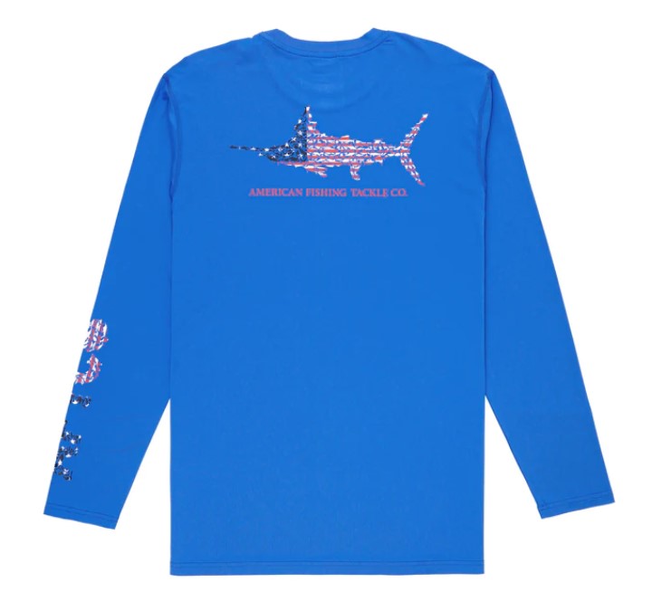 Men's Aftco Jigfish UVX Americana Protection L/S (Moulting Craw)