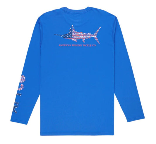 Men's Aftco Jigfish UVX Americana Protection L/S (Moulting Craw)