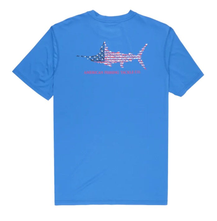 Men's Aftco Jigfish UVX Americana S/S Performance S/S (Moulting Craw)