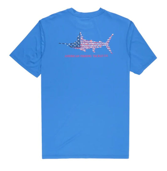 Men's Aftco Jigfish UVX Americana S/S Performance S/S (Moulting Craw)