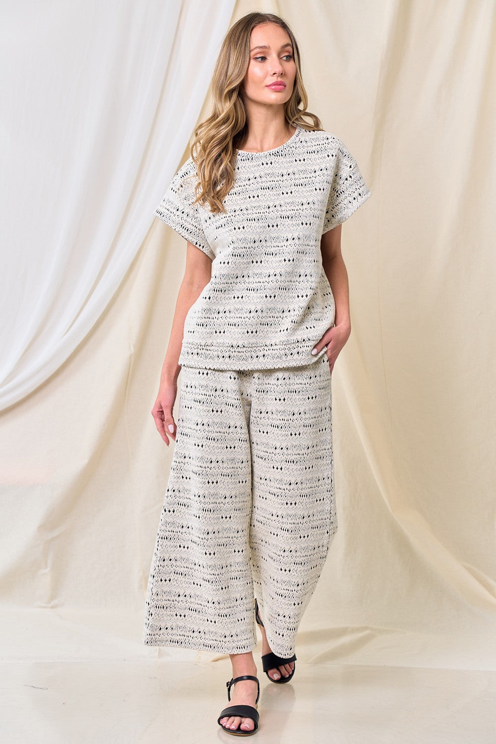 Carly Jacquard Textured Top