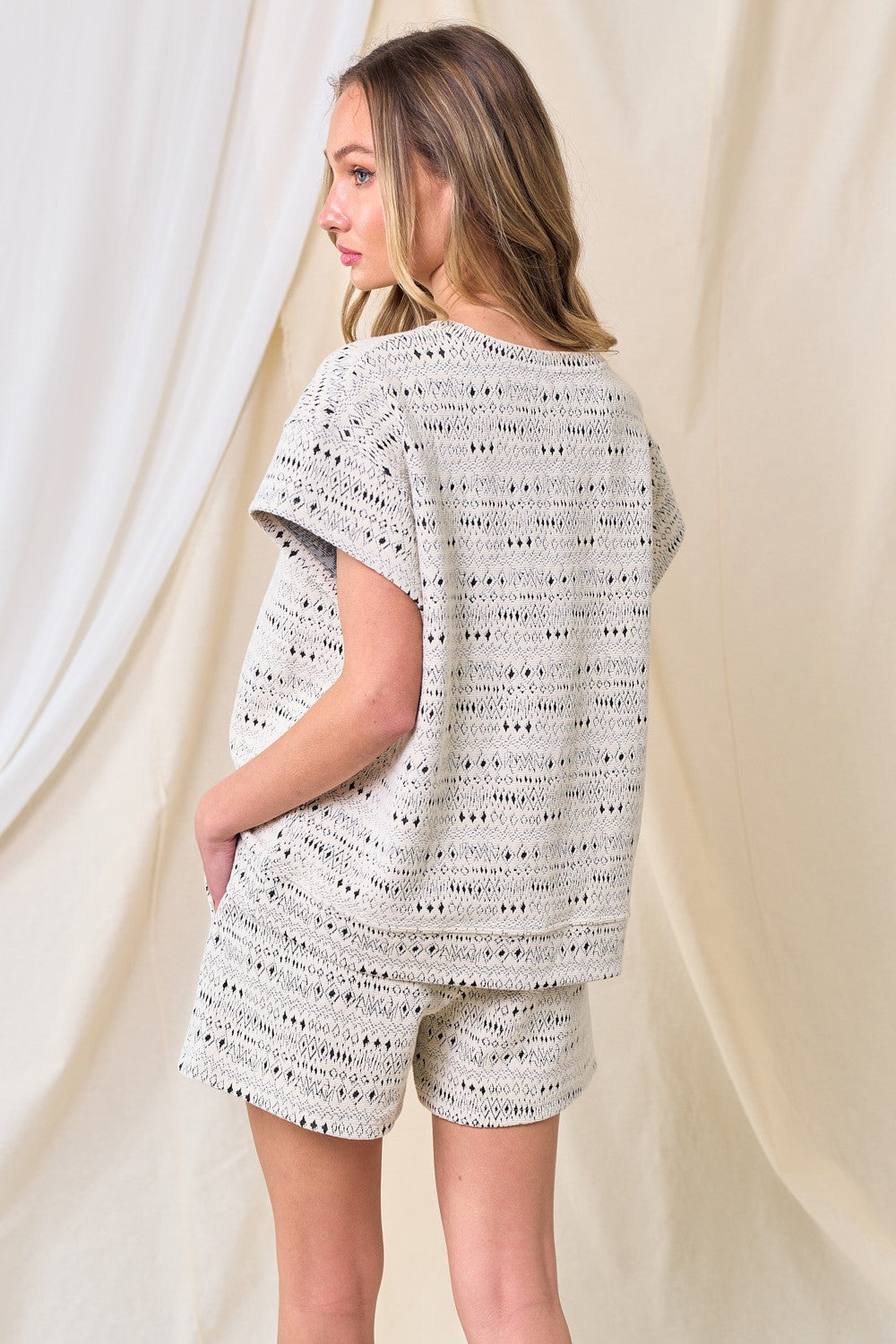 Carly Jacquard Textured Top