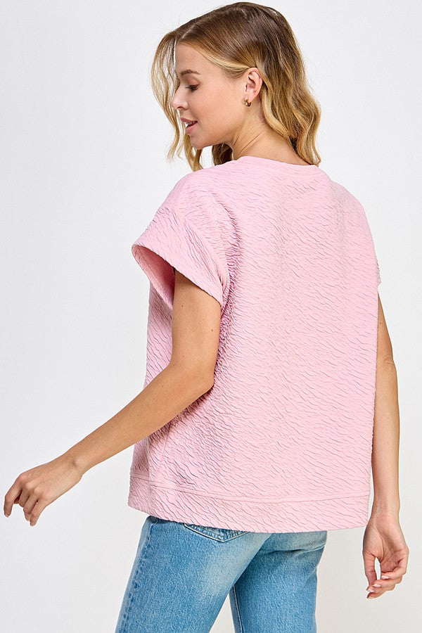 Bella Textured Top (Blush)