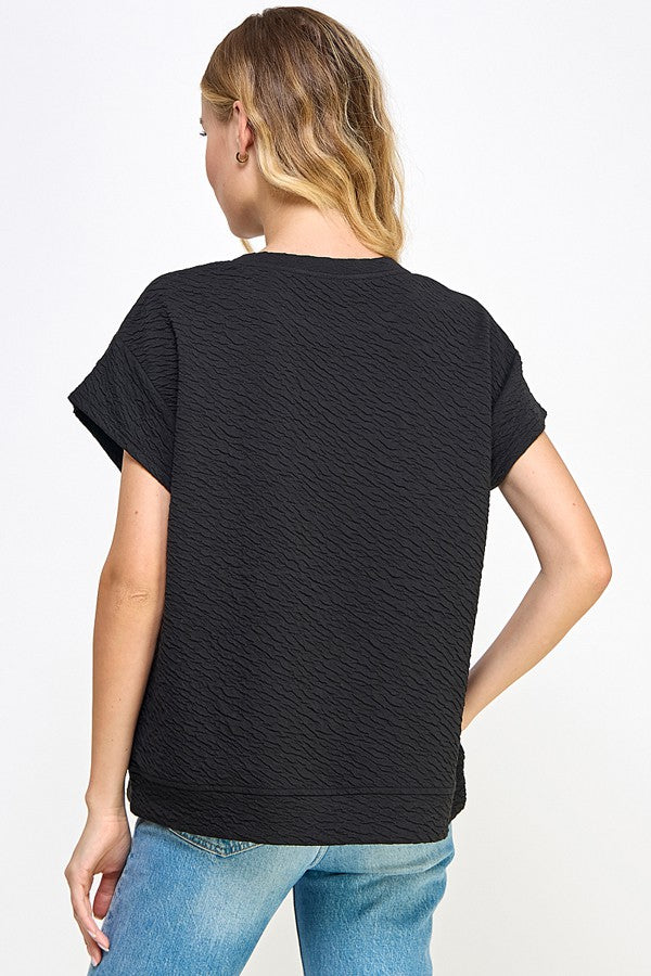 Bella Textured Top (Black)