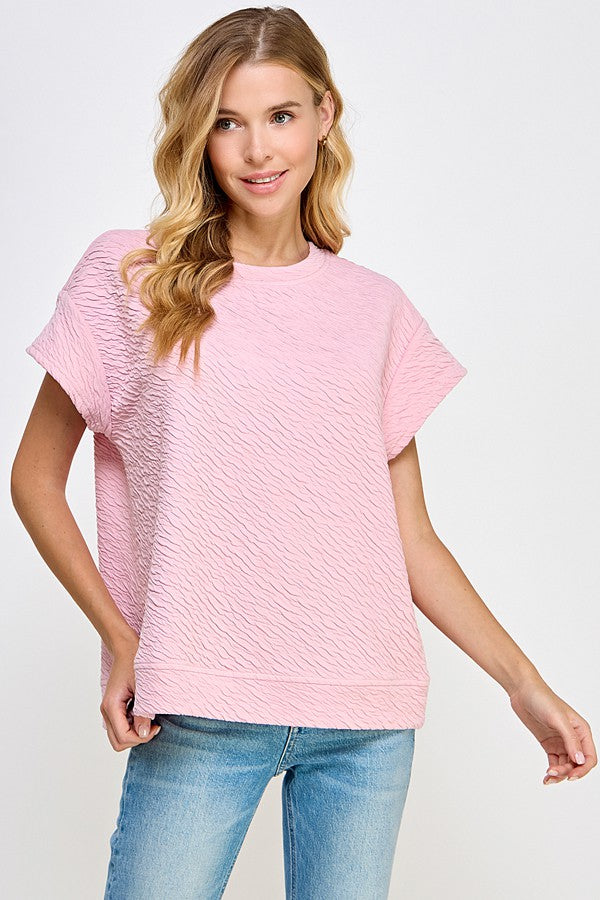 Bella Textured Top (Blush)
