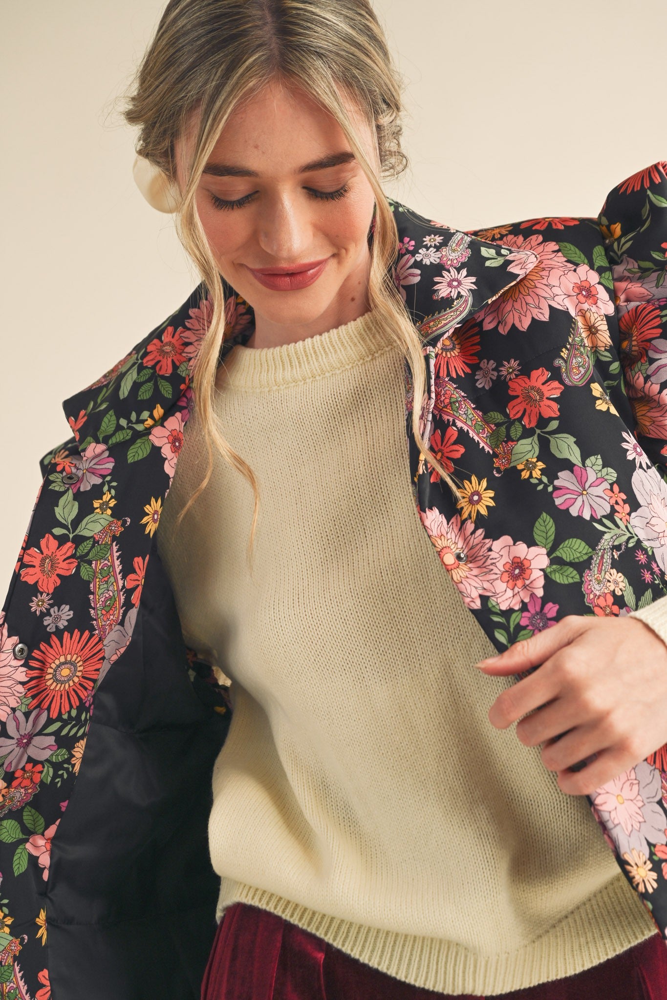 Flutter Sleeve Floral Vest