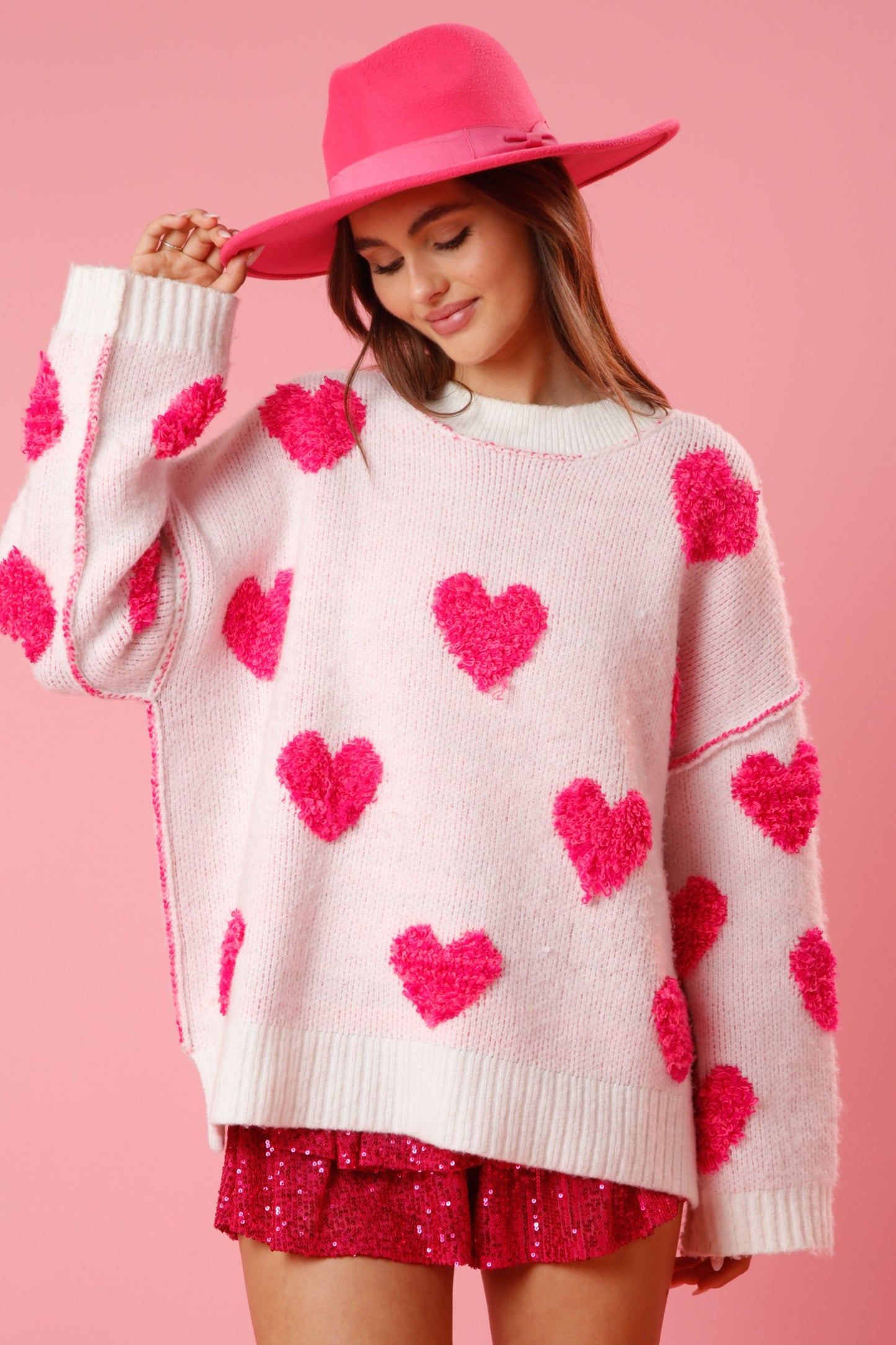Pink Heart Sweater