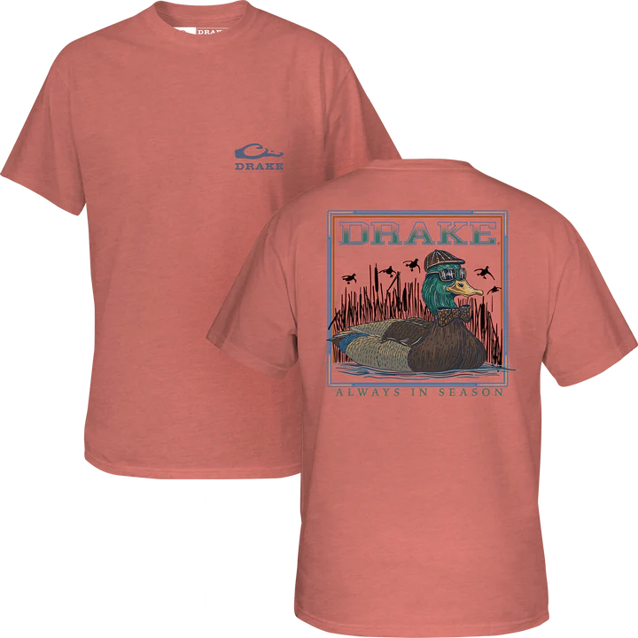 Boys Drake Lifestyle Mallard Bow Tie T-Shirt (Peach Echo/Light Heather)