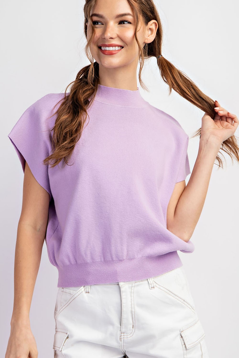Mock Neck S/S Top