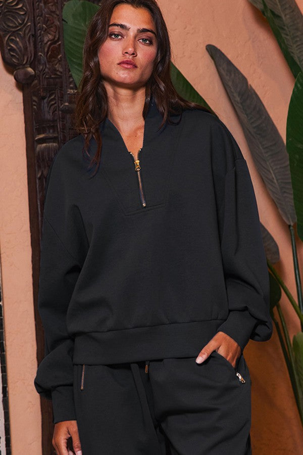 L/S Half Zip-Up Scuba Pullover