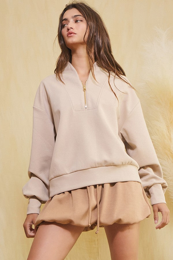 L/S Half Zip-Up Scuba Pullover