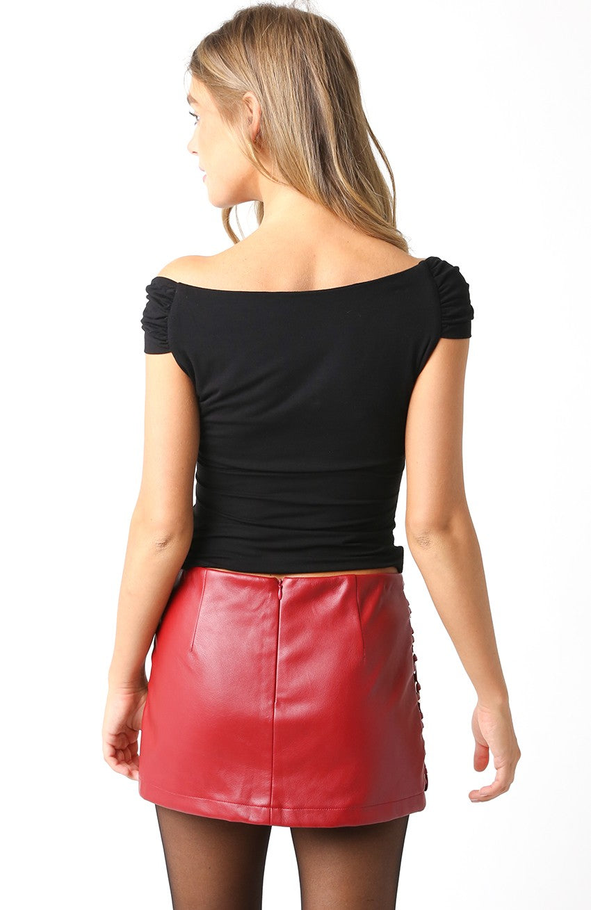 S/S Solid Crop Top