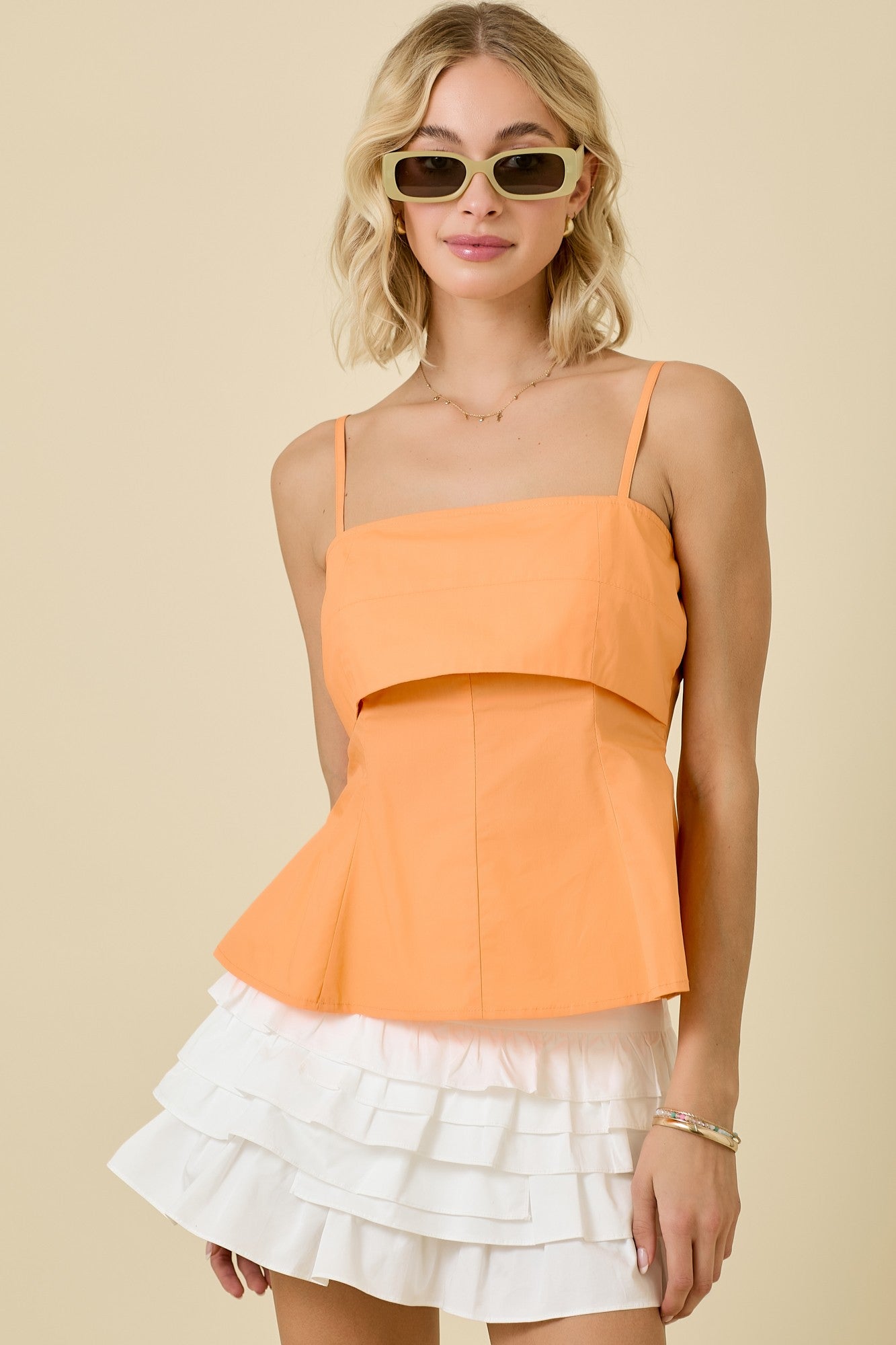 Day + Moon Poplin Fit & Flare Tank