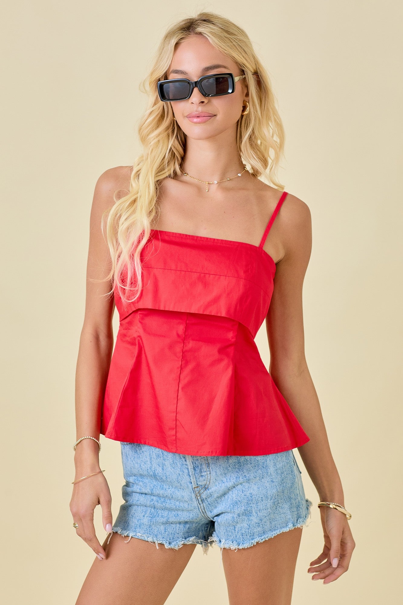 Day + Moon Poplin Fit & Flare Tank