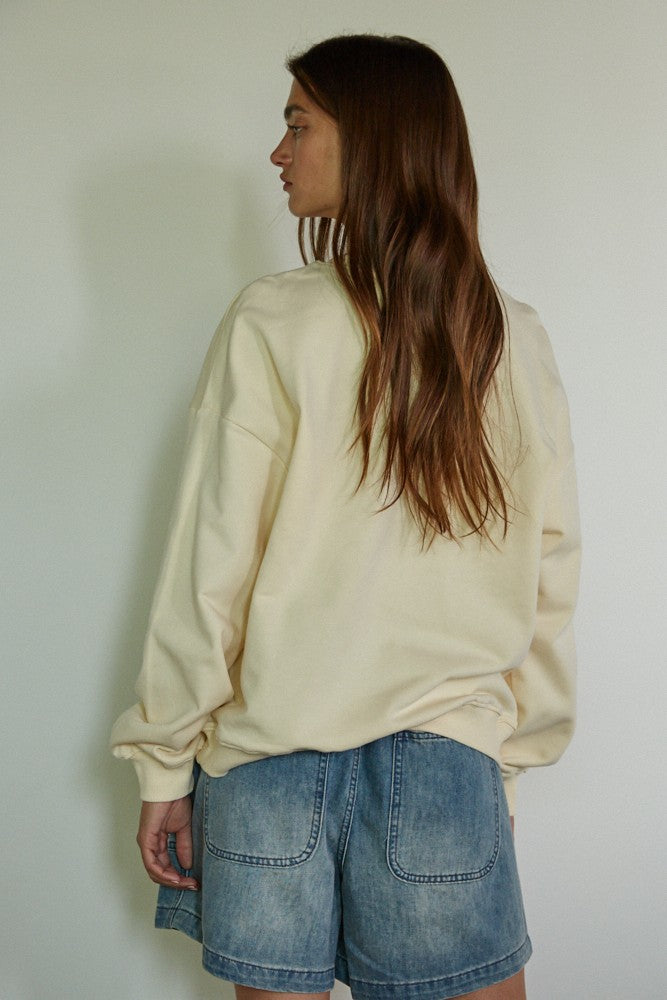USA Patch Work Cotton Pullover Top (Cream)