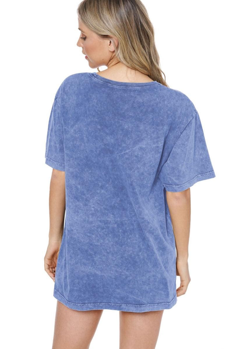 Rock N Roll Leopard Bolt Graphic S/S Tee (Blue)